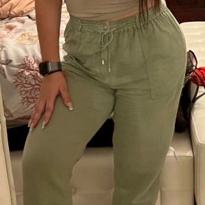 Green Zara pants